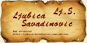 Ljubica Savadinović vizit kartica